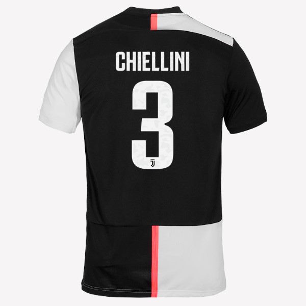 Trikot Juventus NO.3 Chiellini Heim 2019-20 Weiß Schwarz Fussballtrikots Günstig